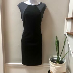 Banana Republic black and gray soft structured knit shift dress size 2
